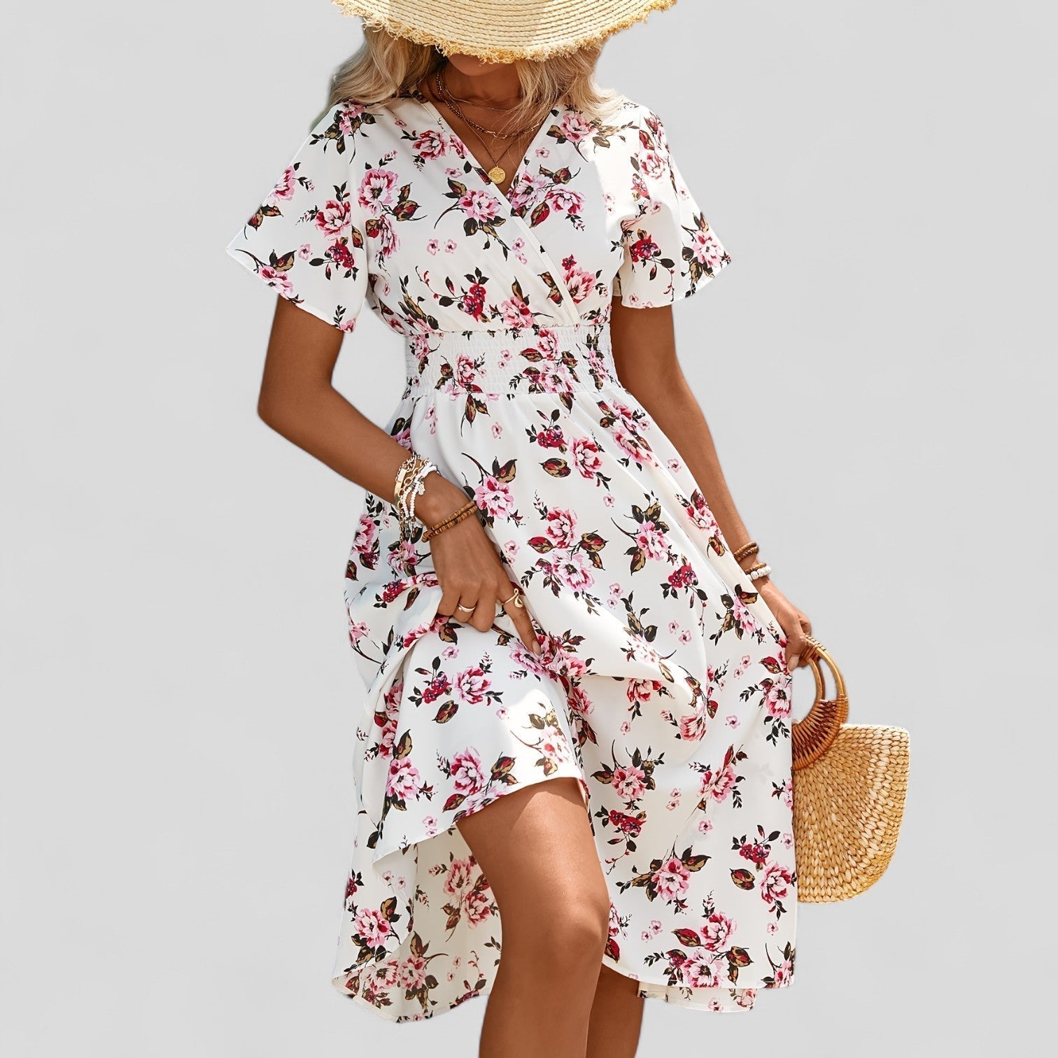 Women's Midi Dress V-neck