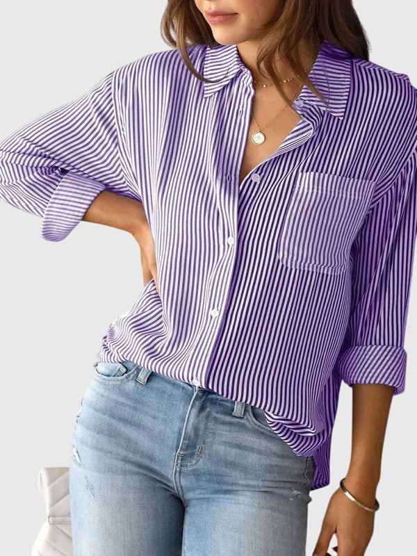 Women's Blouse vertical stripe pattern