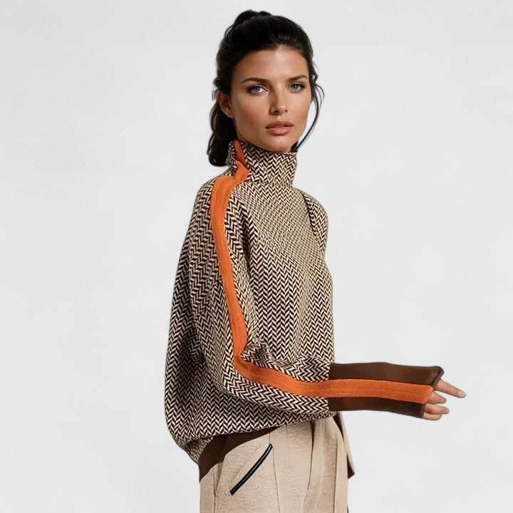 Women's Sweater vertical stripe pattern