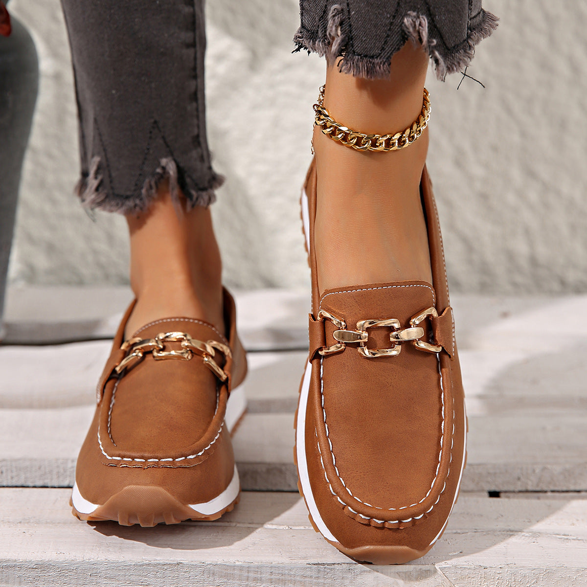 Mocassins en cuir pour femme