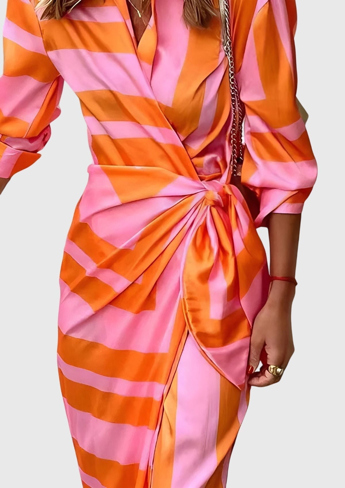 Robe midi femme à nouer devant