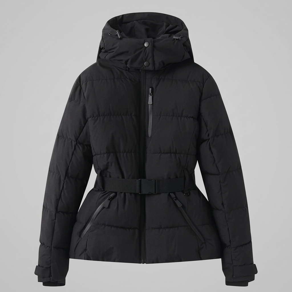 Women's Belted Quilted Puffer Jacket
