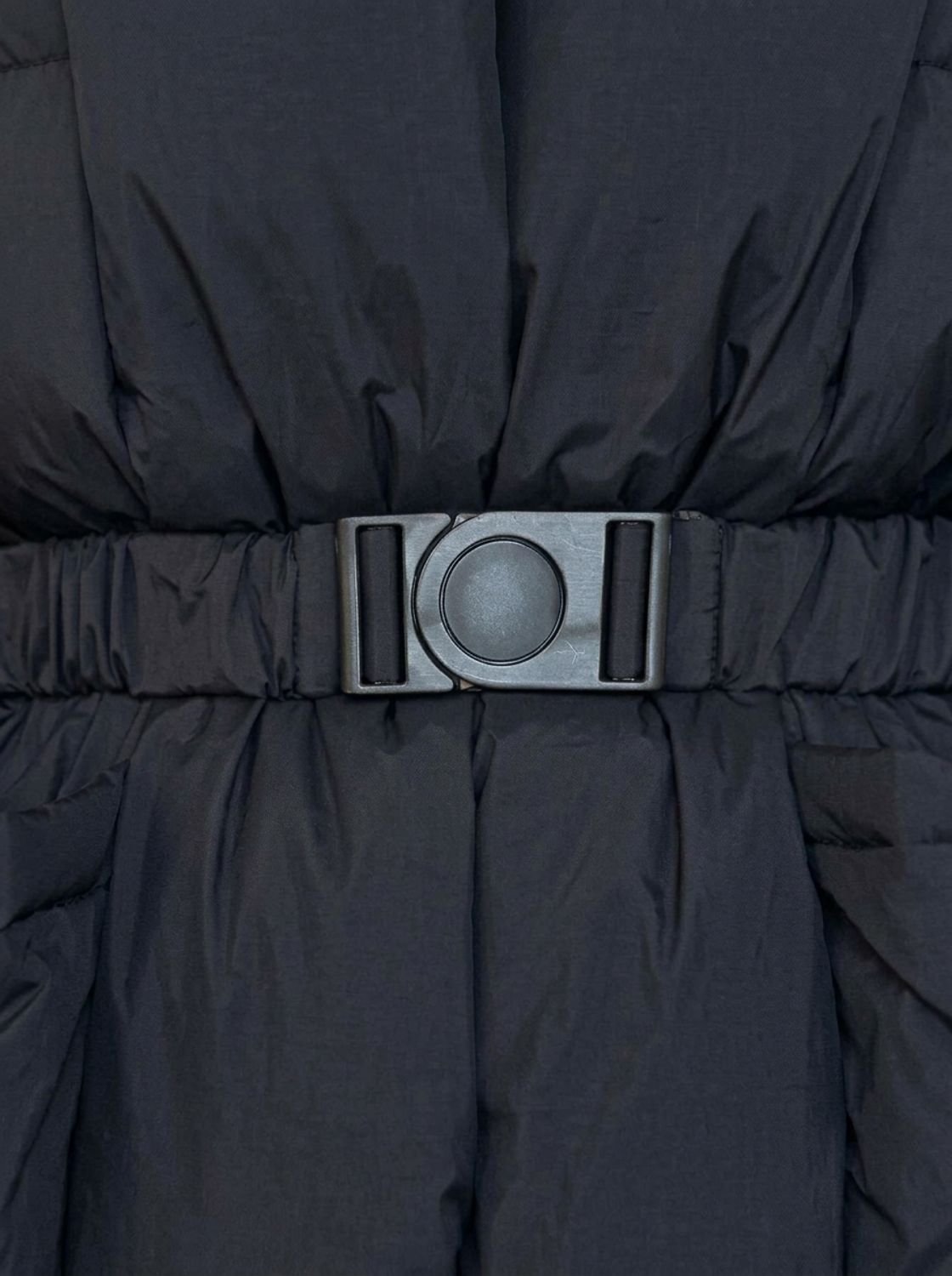 Women's Down Jacket with Buckle Belt and High Collar