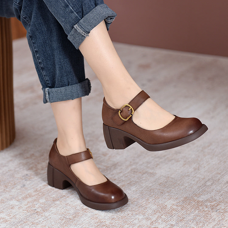 Mary Jane da donna in pelle