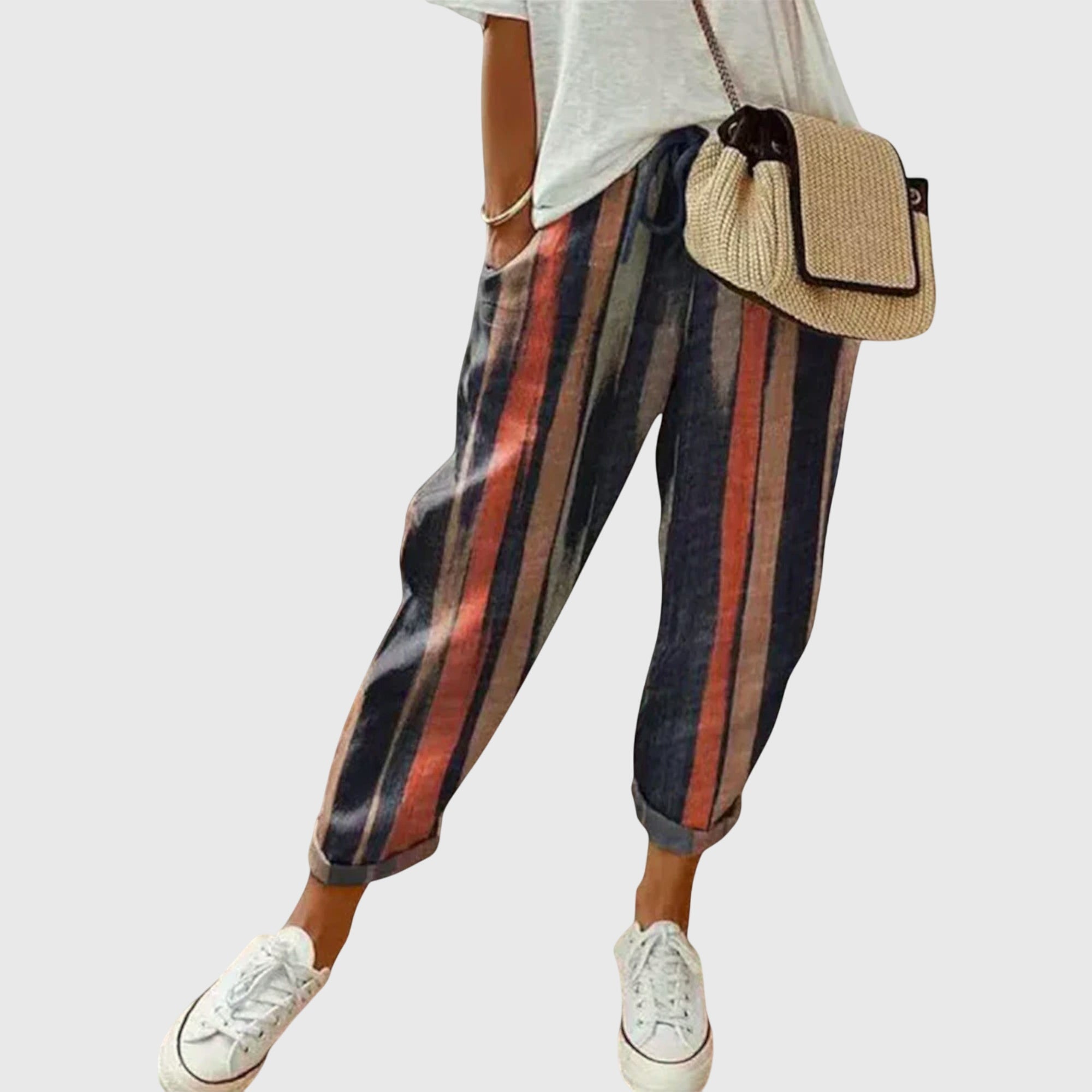 Pantaloni a gamba larga da donna in cotone