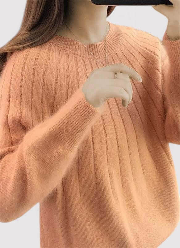 Women's Knit Sweater Minimalist Graceful Drape