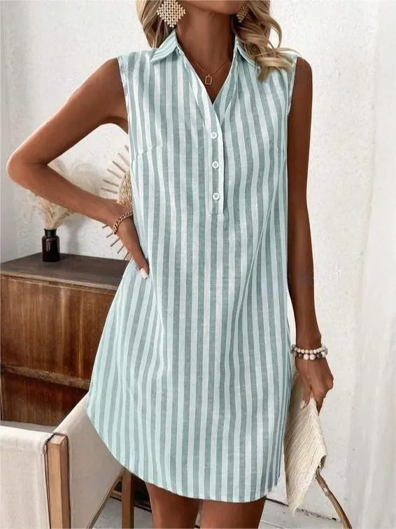 Women's Shirt Dress vertical stripe pattern