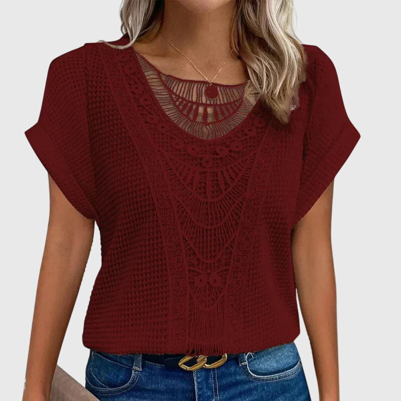 Women's Blouse lace trim