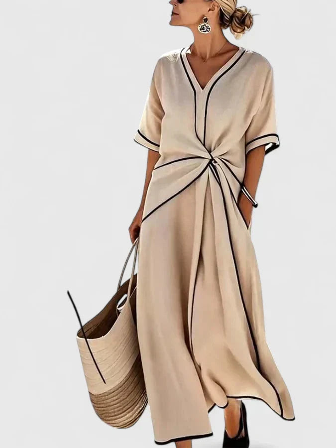 Women's Dress vertical stripe pattern