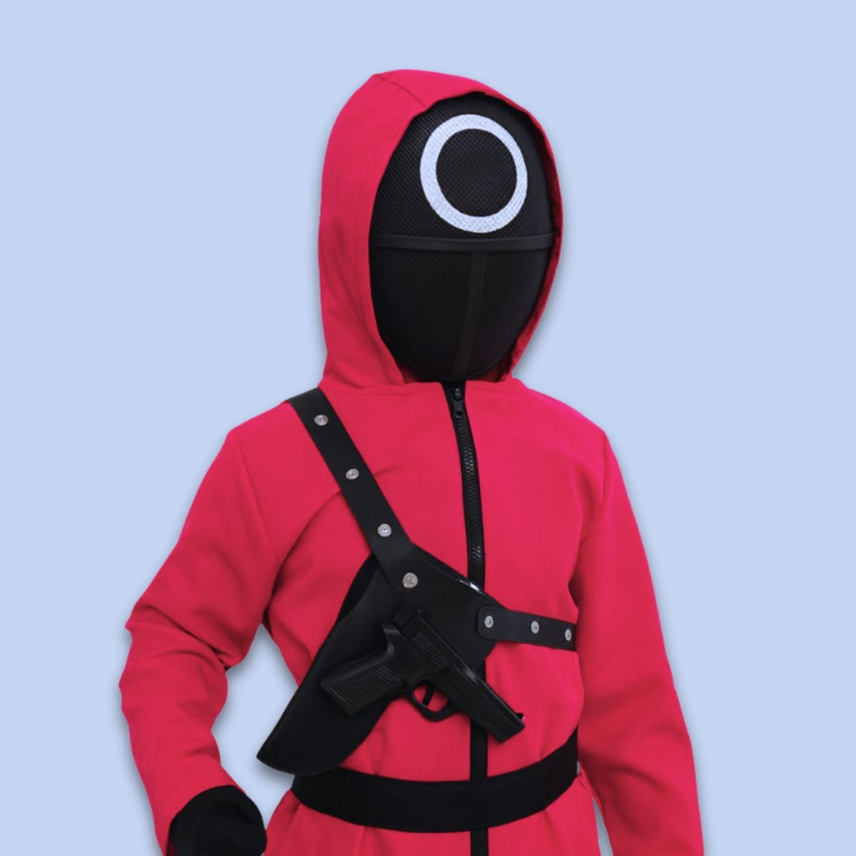 Hooded Costume Jumpsuit with Mask & Belt Halloween Cosplay