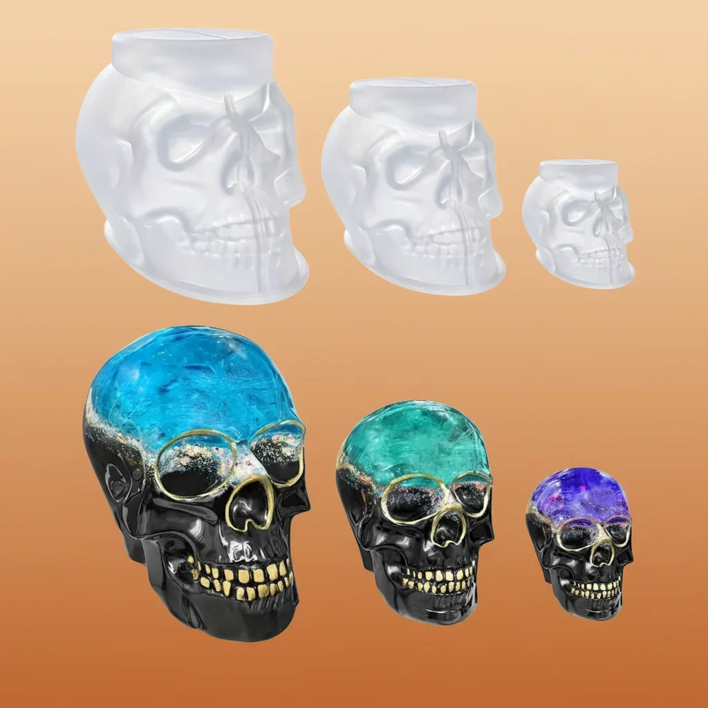 3D Skull Silicone Mold Set Halloween Craft Decoration