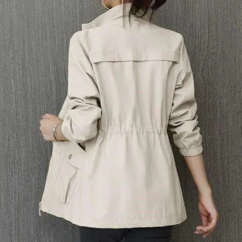 Women's Lightweight Trench Coat Adjustable Waist Pockets