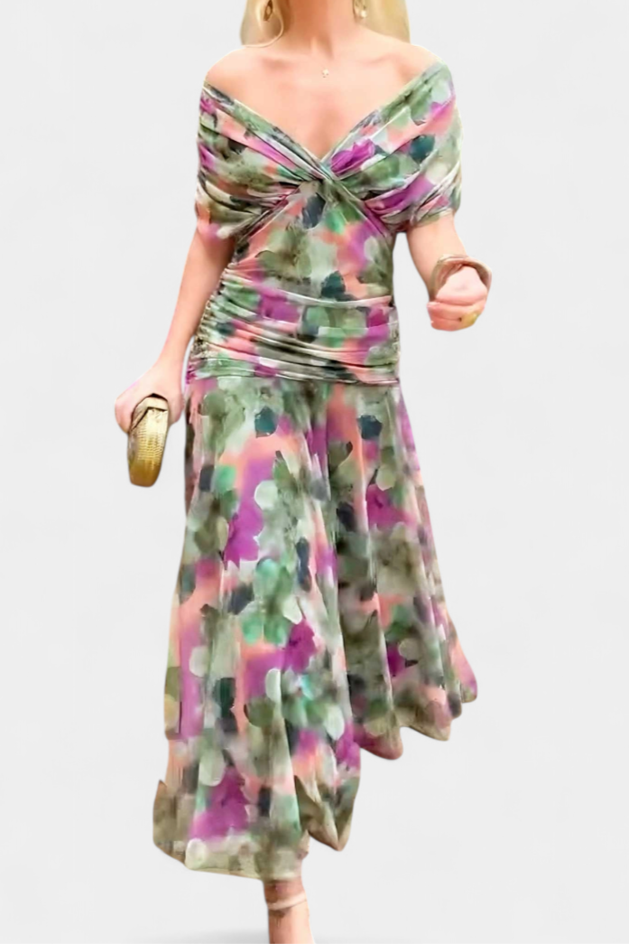 Vestido maxi para mujer con escote en V