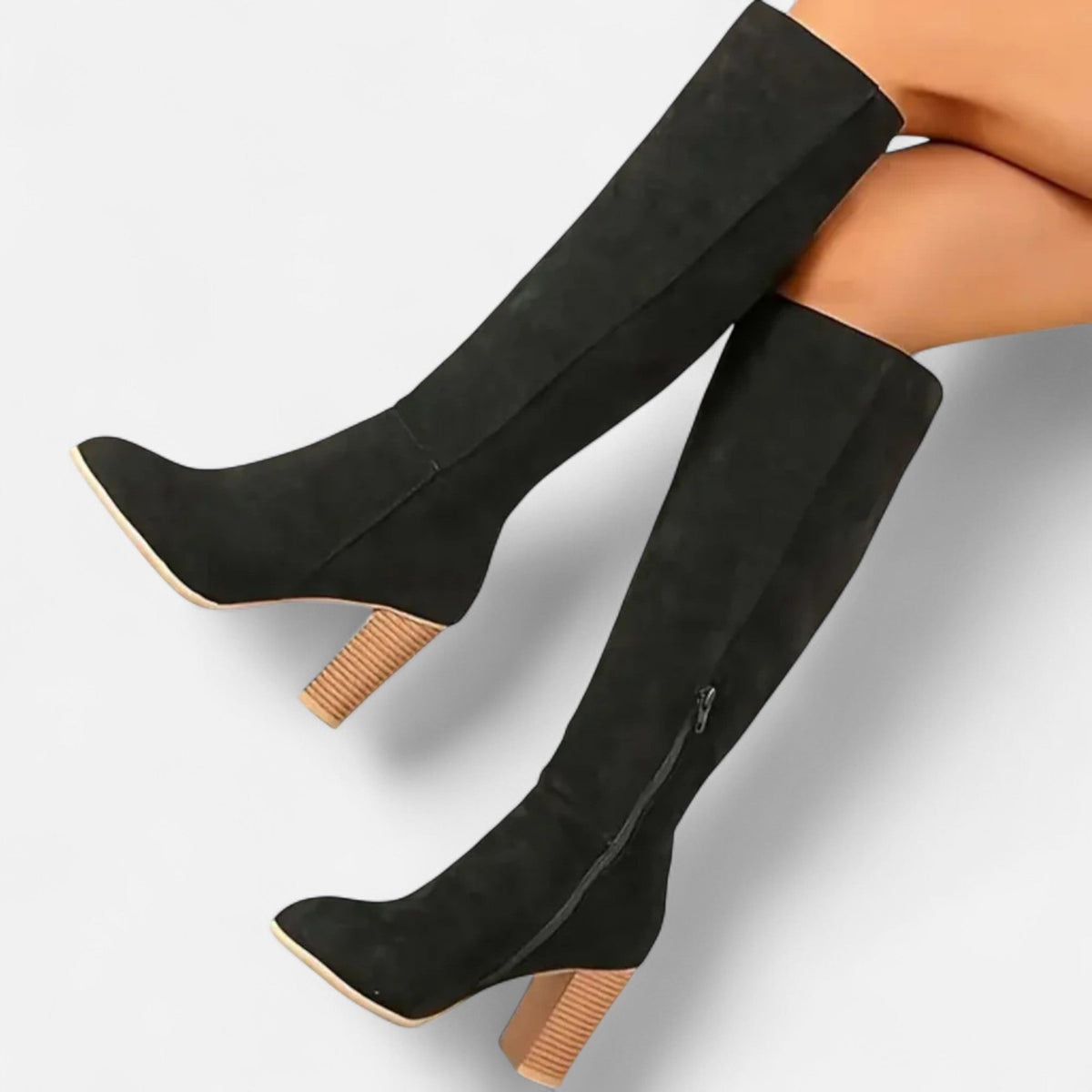 Bottes d’équitation montantes pour femme, jusqu’au genou, style élégant