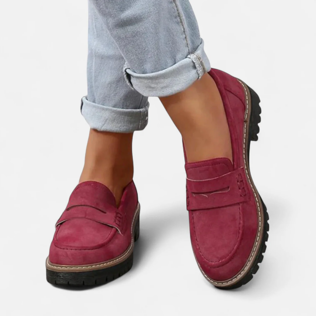Women's Heeled Loafers with Orthopedic Support