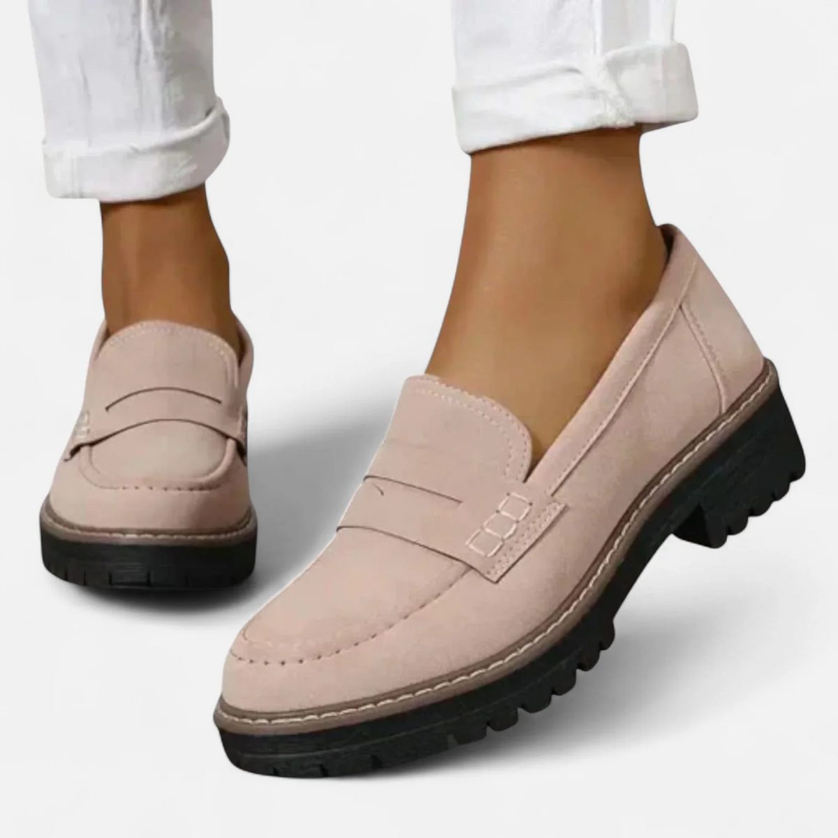 Women's Heeled Loafers with Orthopedic Support