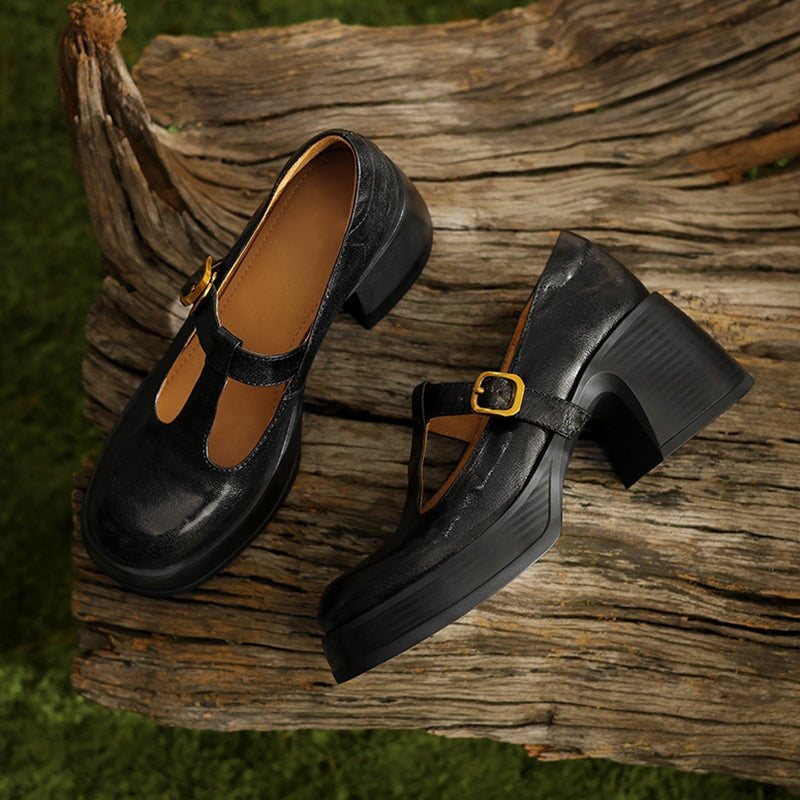 Mary Jane da donna in pelle