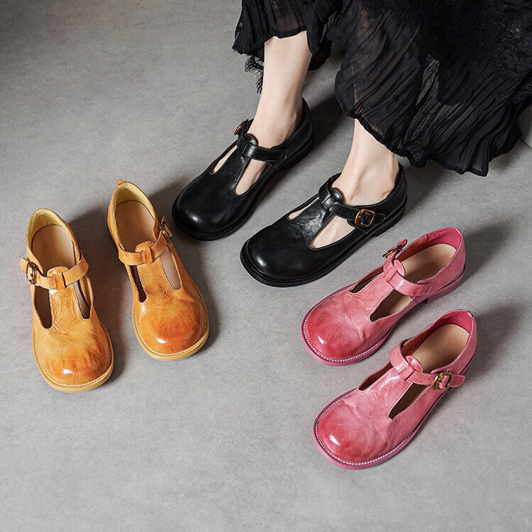 Mary Jane da donna in pelle