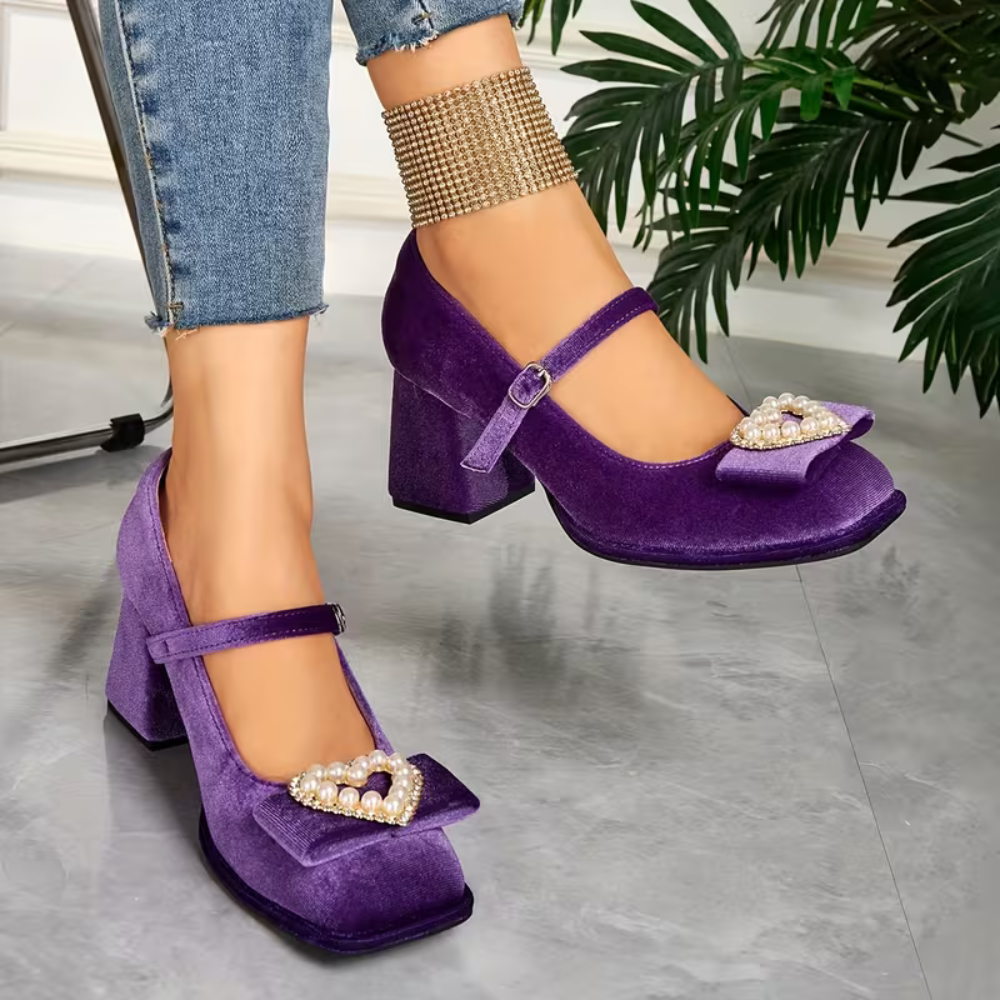 Women's Heels Velvet orthopedic support