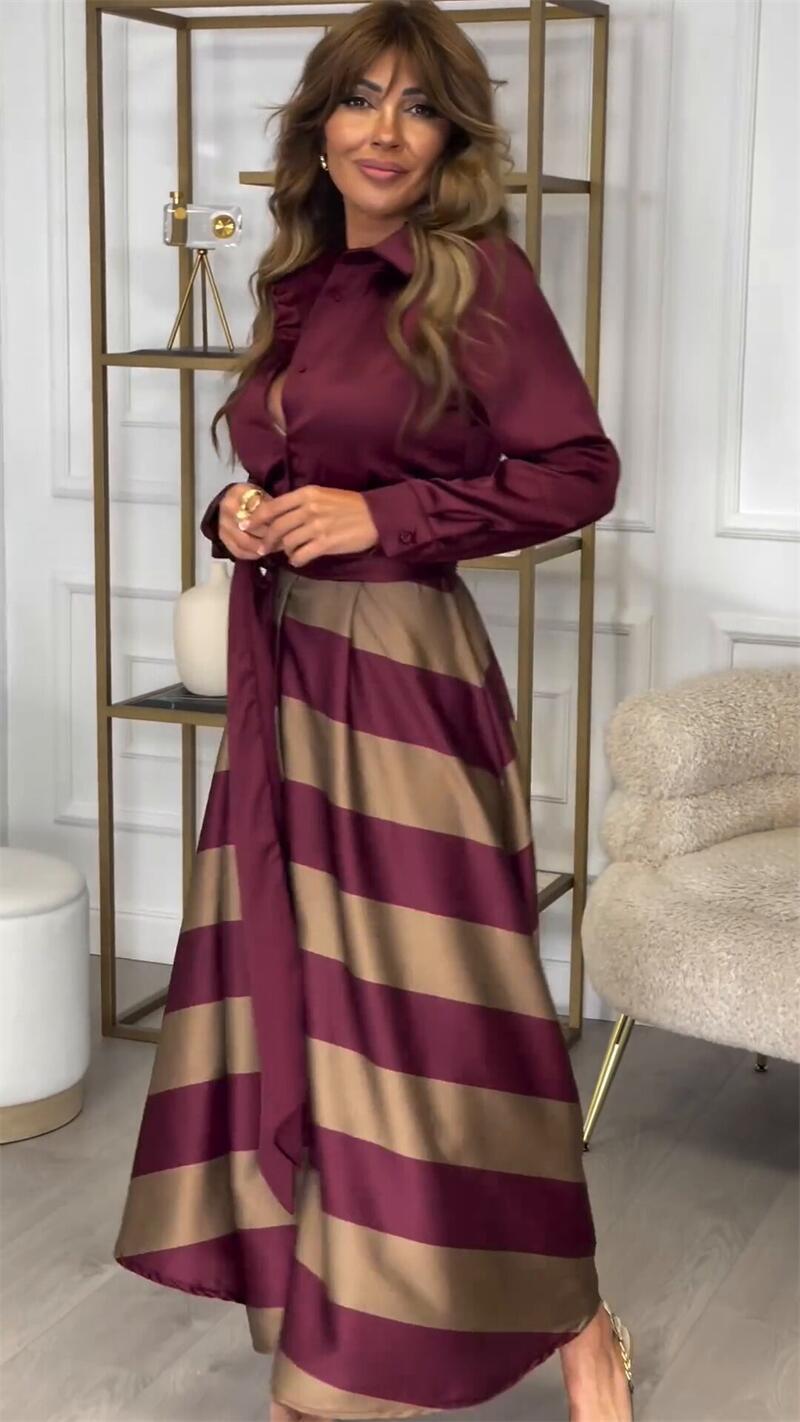 Robe longue pour femme avec bordure en dentelle