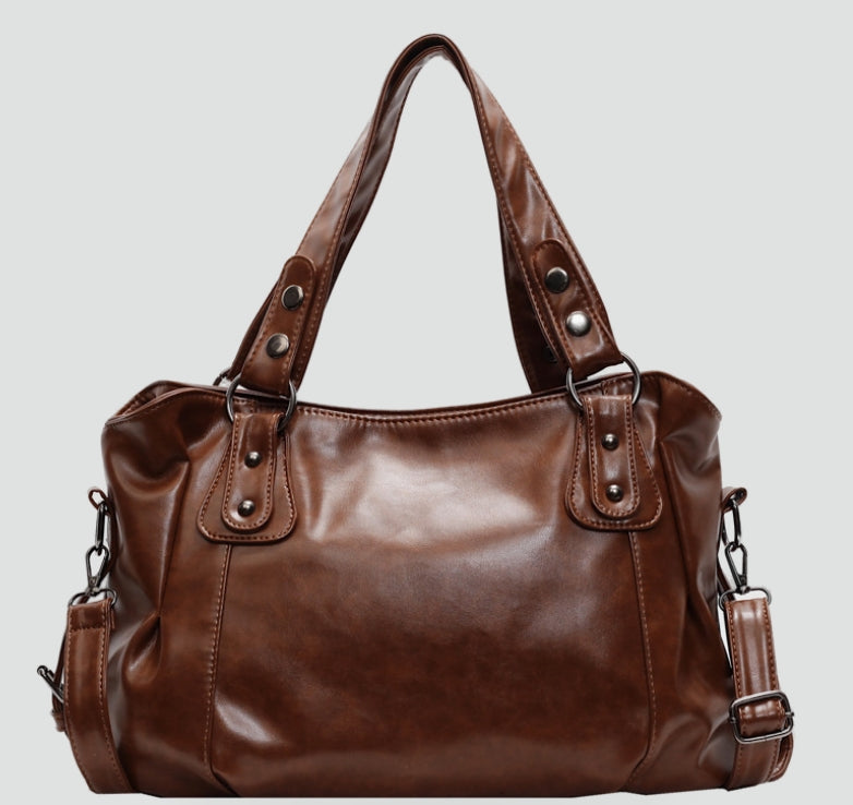 Sac à bandoulière vintage rétro pour femme, en cuir végan