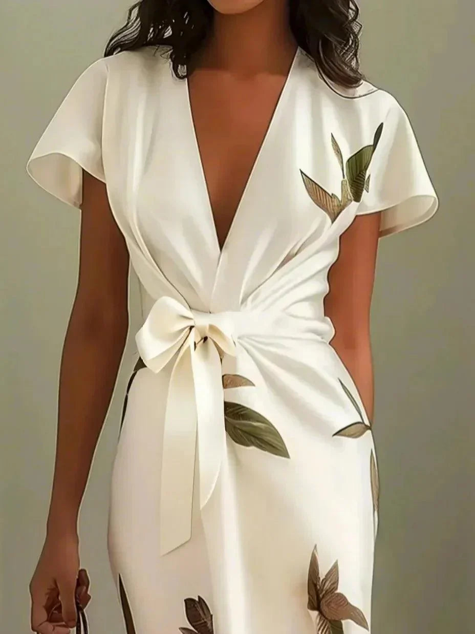 Robe midi femme à nouer devant