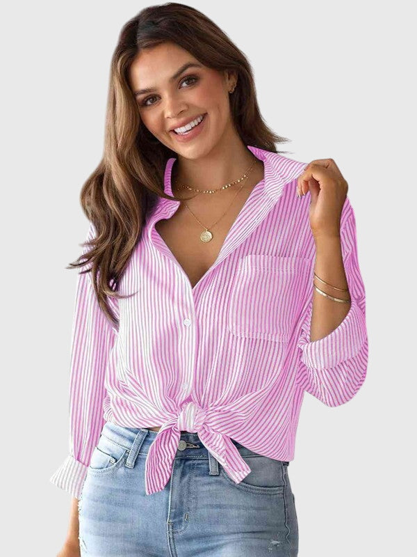Women's Blouse vertical stripe pattern