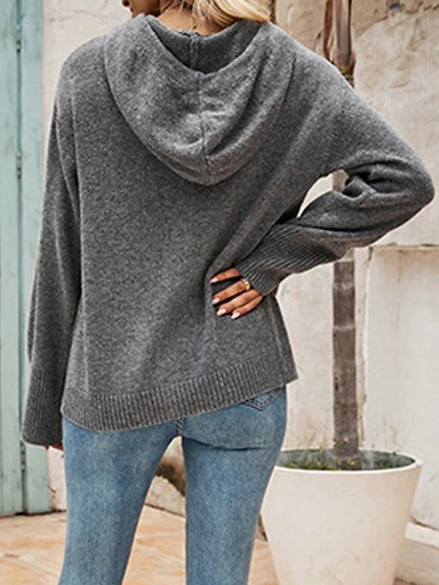 Felpa con cappuccio da donna a tinta unita
