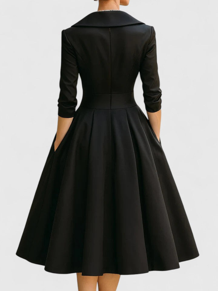 Women's Midi Dress Satin side pockets