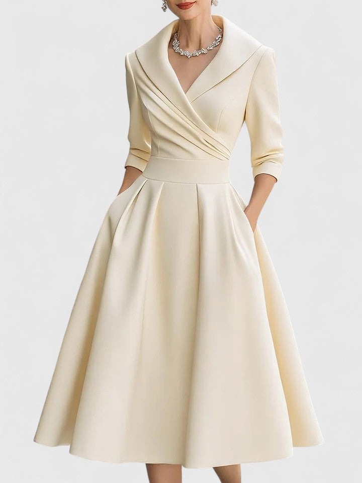 Women's Midi Dress Satin side pockets