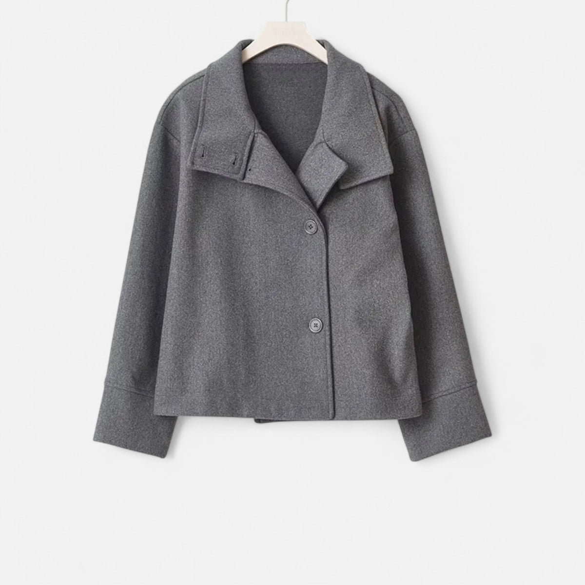 Women's Short Coat with High Collar