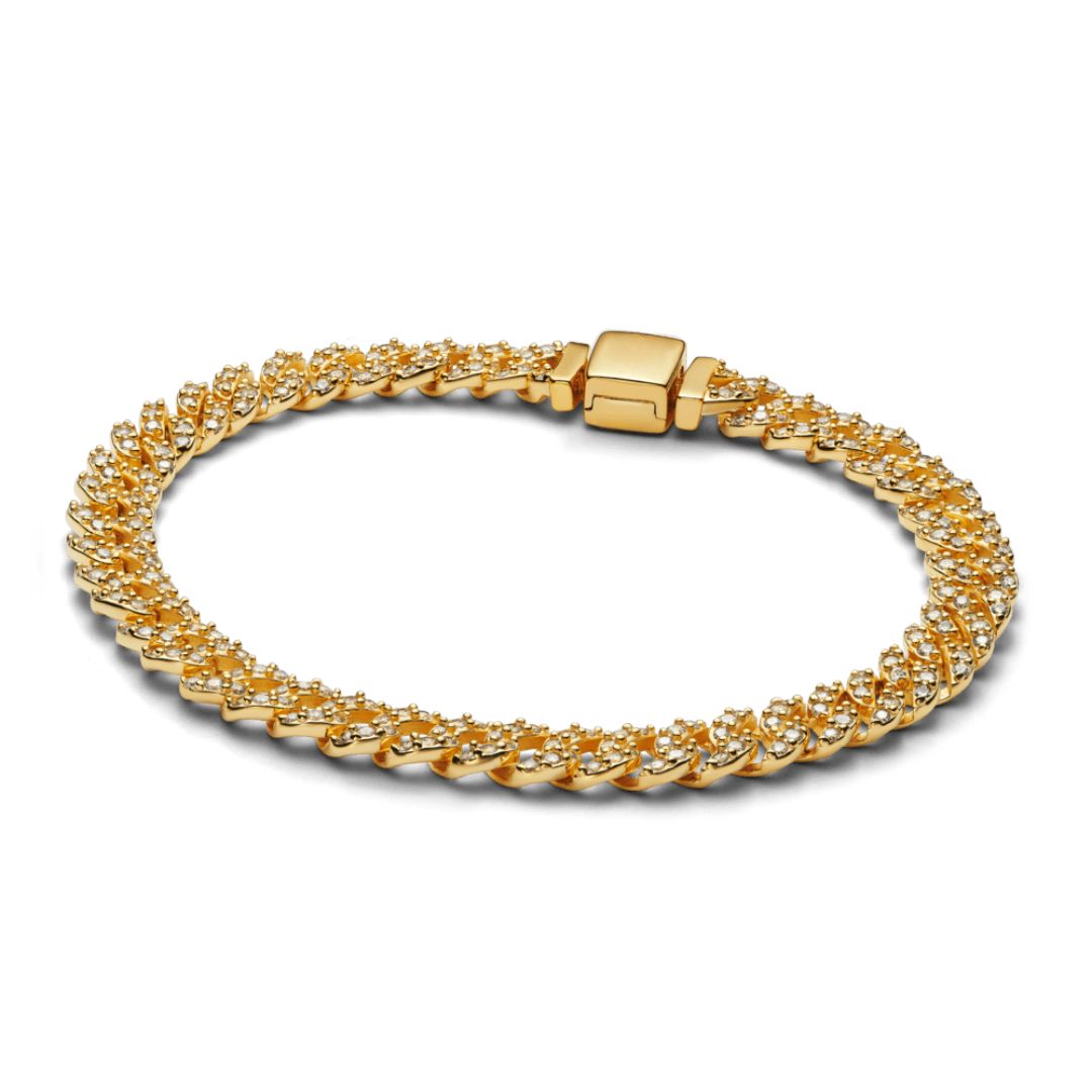 Clara | Cuban Pink Bracelet 18k Gold