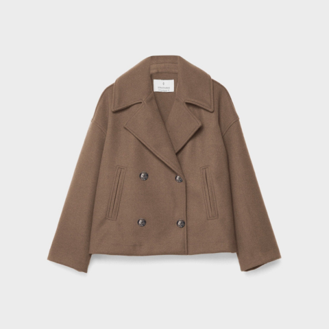 Women's Short Double-Breasted Coat Tailored Silhouette