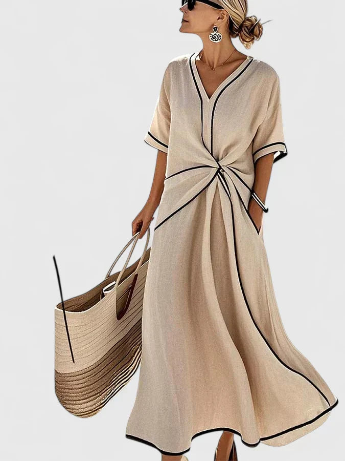 Women's Dress vertical stripe pattern