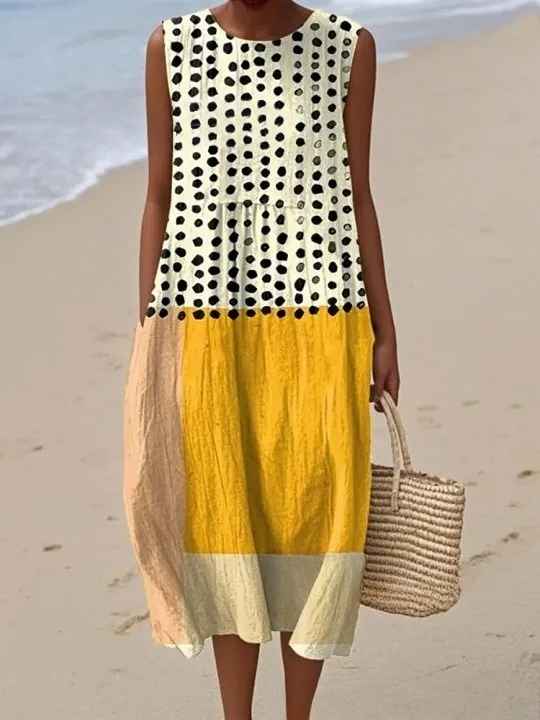 Women's Summer Dress vertical stripe pattern