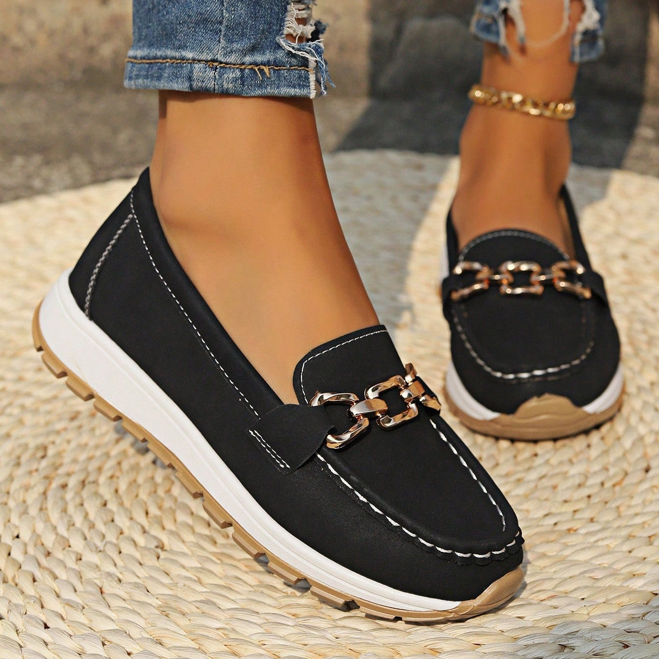 Mocassins en cuir pour femme