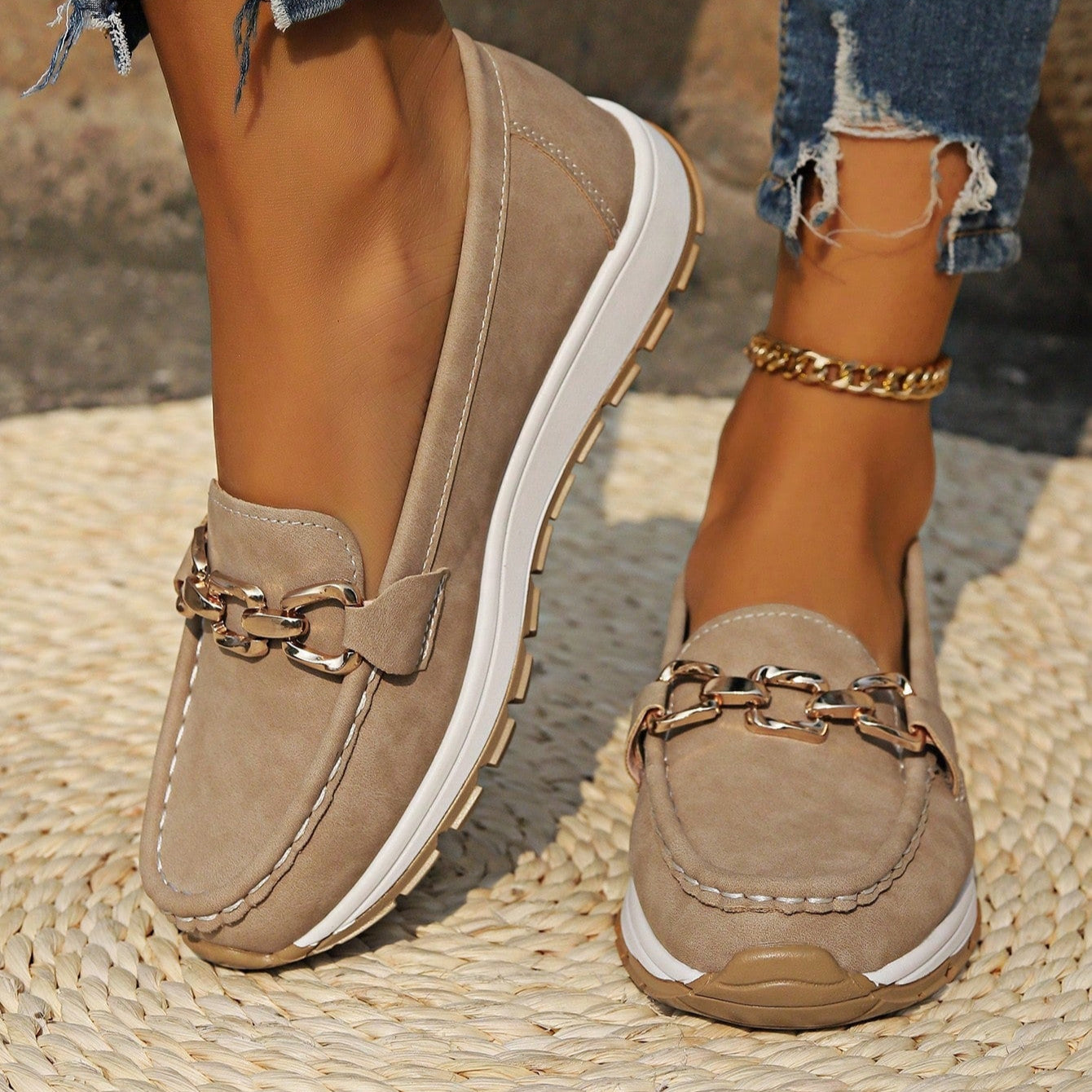 Mocassins en cuir pour femme