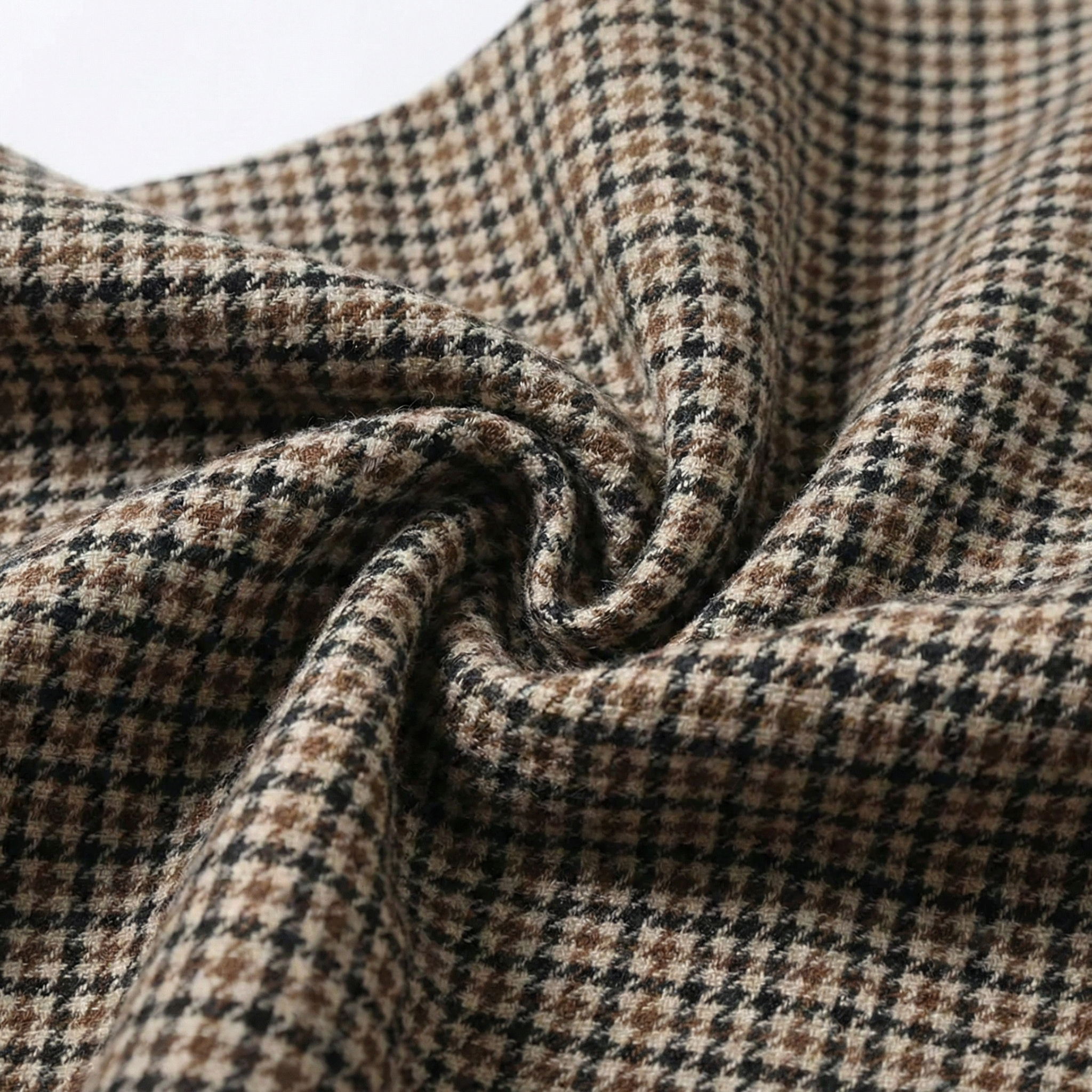 Women's Check Coat Double-Breasted Cotton-Blend Long Sleeve