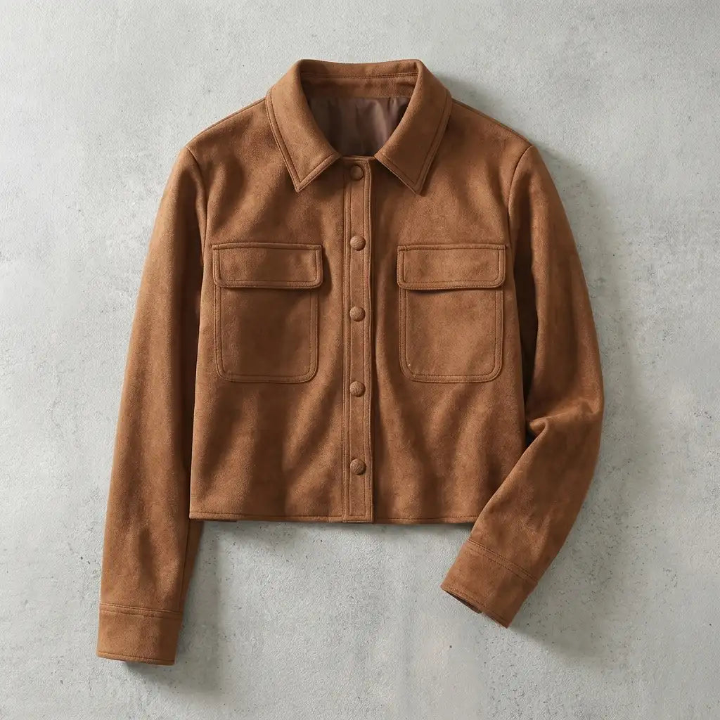 Women's Faux Suede Jacket Refined Structured Silhouette