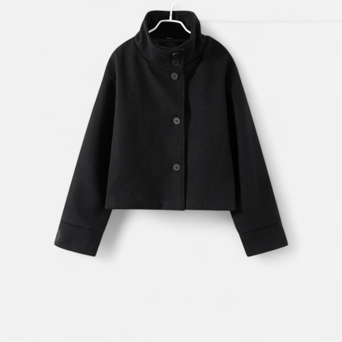 Women's Short Coat with High Collar