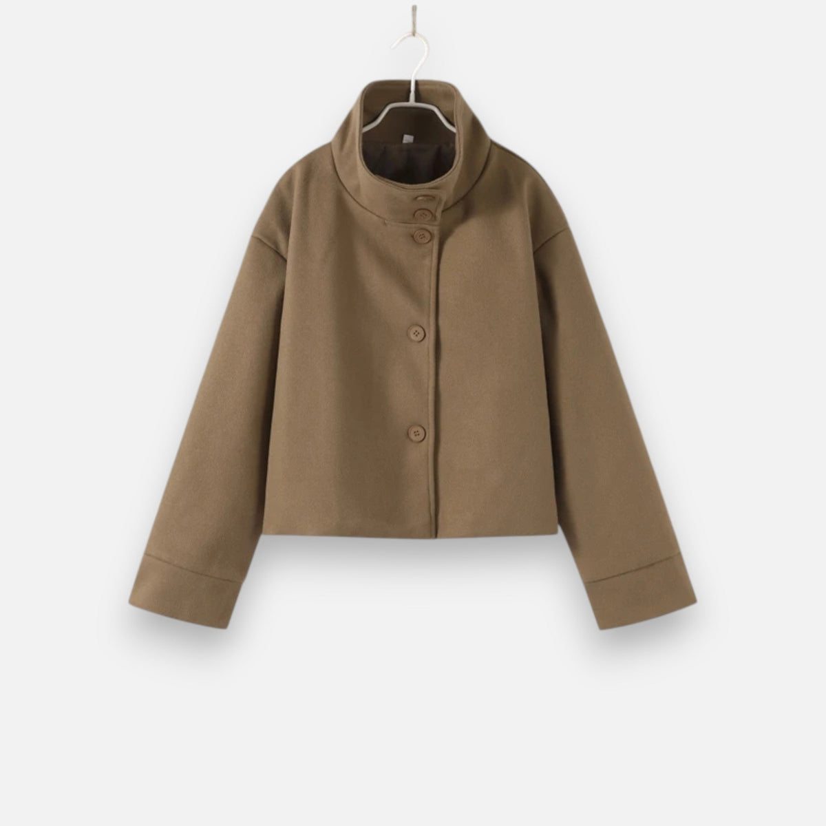 Women's Short Coat with High Collar