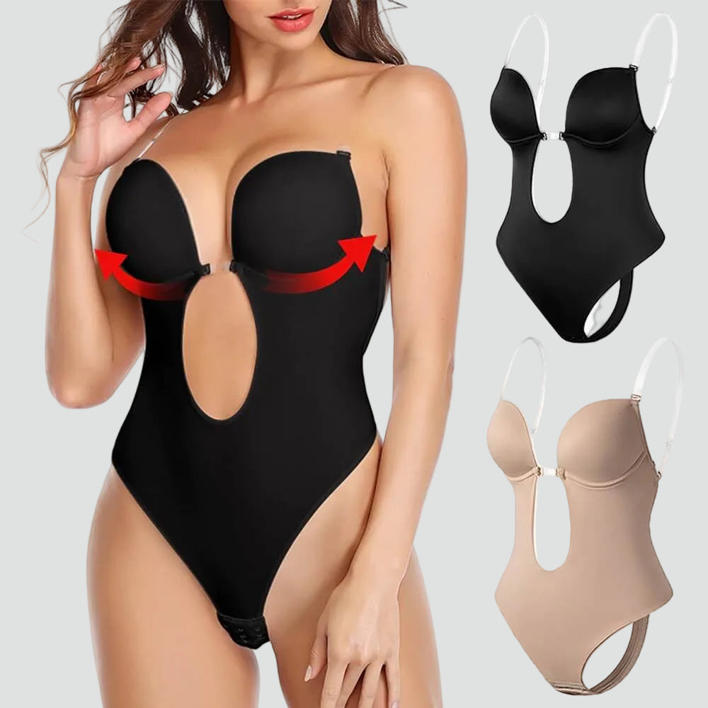 Body moldeador para mujer con escote pronunciado en V