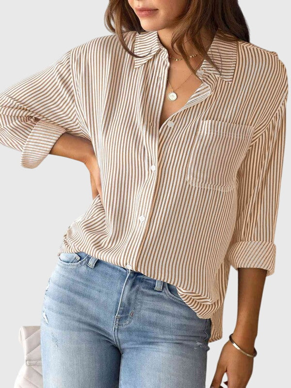 Women's Blouse vertical stripe pattern
