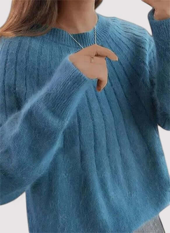 Women's Knit Sweater Minimalist Graceful Drape