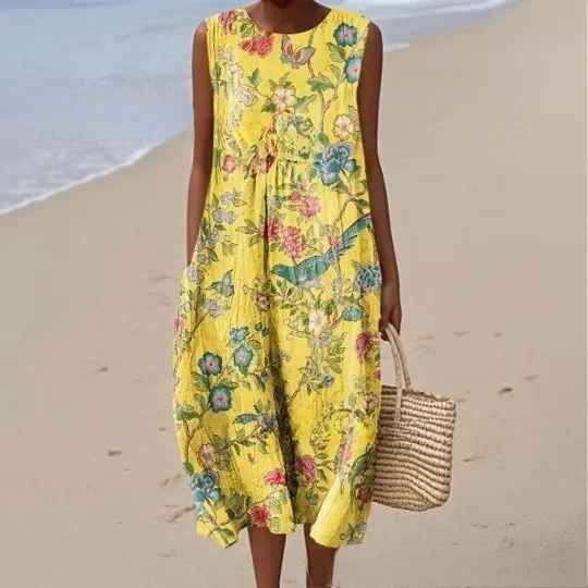 Women's Summer Dress vertical stripe pattern