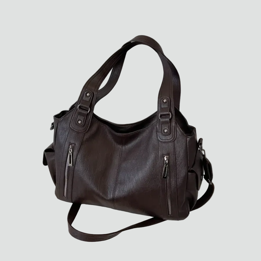 Ampia borsa tote da donna a spalla in pelle sintetica