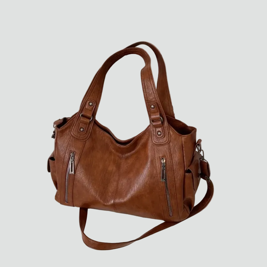 Ampia borsa tote da donna a spalla in pelle sintetica