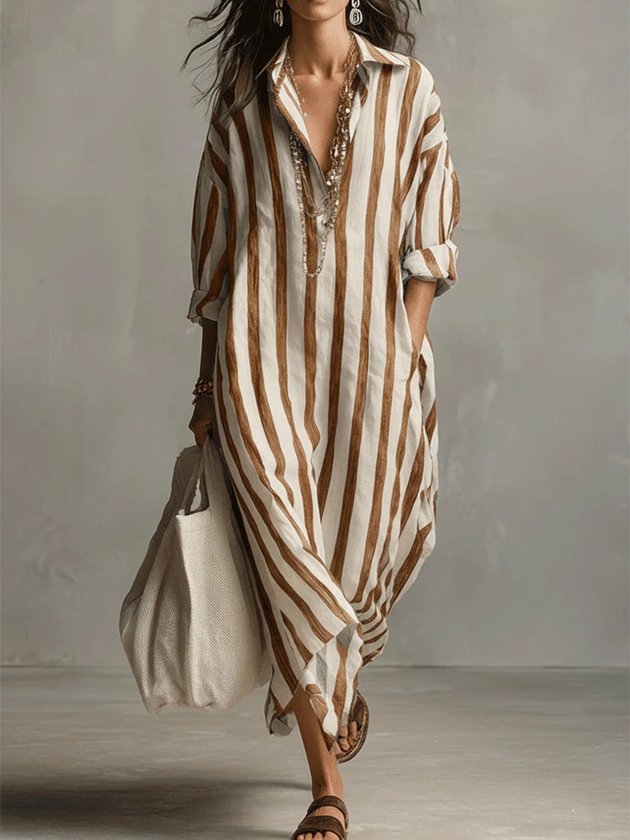Women's Maxi Dress Linen side pockets