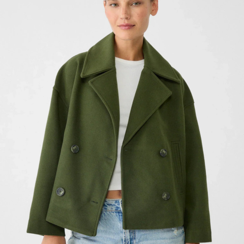 Women's Short Double-Breasted Coat Tailored Silhouette