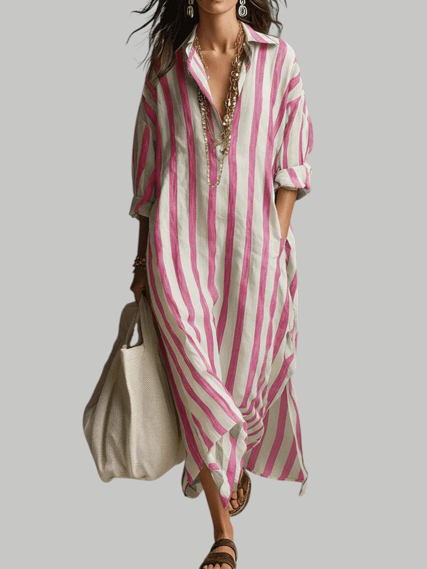 Women's Maxi Dress Linen side pockets